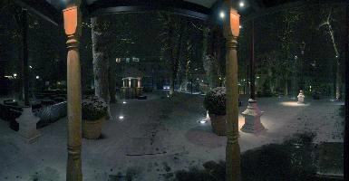 2018, restauarant, night, snow, muenchen, germany, garden, winter