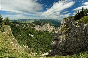Creux du Van, mountains, du, scenic, creuxduvan, spectacular, limestone, wild, bay, french, alps, karst, blue sky, creux, scenery, stone, tourism, neuchastel, swiss, daylight, alpine, van, clouds, cove, summer, creux du van, switzerland, sunshine, cliff, green, rocks, noiraigue, romandie, landscape, rugged
