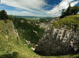 Creux du Van, mountains, du, scenic, creuxduvan, spectacular, limestone, wild, bay, french, alps, karst, blue sky, creux, scenery, stone, tourism, neuchastel, swiss, daylight, alpine, van, clouds, cove, summer, creux du van, switzerland, sunshine, cliff, green, rocks, noiraigue, romandie, landscape, rugged