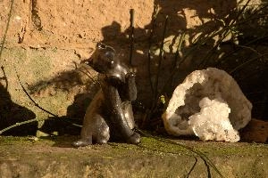 Cat sculpture and geode in Neustadt, Germany, neustadt