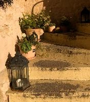 Decorations on house steps in Neustadt, neustadt