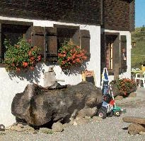 Berggasthaus Sennis, outdoors, walenstadt, sunshine, mountains, restaurant, alpine, doorway, swiss, sennis, switzerland, log, garden, alps, entrance, kurhaus, geraniums, menu, sign, flowers, outdoor, daylight, accommodation, hotel, shutters, windows
