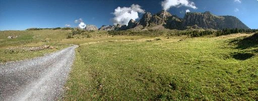 Alvier from Alp Palfries, alps, blue sky, scenic, hiking, summer, walking, switzerland, sunshine, europe, path, mountains, meadow, terrain, track, peak, alvier, landscape, outdoor, sky, blue, crag, rugged