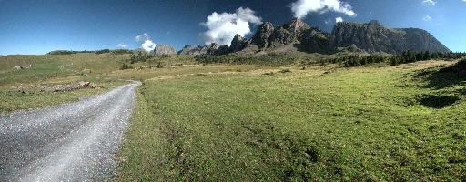 Alvier from Alp Palfries, alps, blue sky, scenic, hiking, summer, walking, switzerland, sunshine, europe, path, mountains, meadow, terrain, track, peak, alvier, landscape, outdoor, sky, blue, crag, rugged
