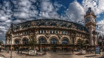 Gare de Lyon, railway station in Paris, ornate, grand, building, railway, tourism, station, stone, gare de lyon, street, capital, city, french, monumental, france, tower, paris, clock