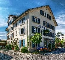 Old Swiss building in the vicinity of Pfäffikon, Lake Zürich, sunny, shutters, village, restaurant, rural, bar, building, stone., pfäffikon, traditional, lake, old, zürchersee, daylight, zürich, summer, swiss, outdoors, switzerland, blue sky