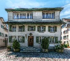 Buildings in the monastery area around Pfäffikon, Lake Zürich, traditional, preserved, old, tourism, buildings, townscape, lake, rural, daytime, zürchersee, village, bright, zuerich, construction, blue sky, zürich, stone, sunlight, pfäffikon, terracotta, sunny, swiss, lakeside, autumn, switzerland, monastery, outdoors