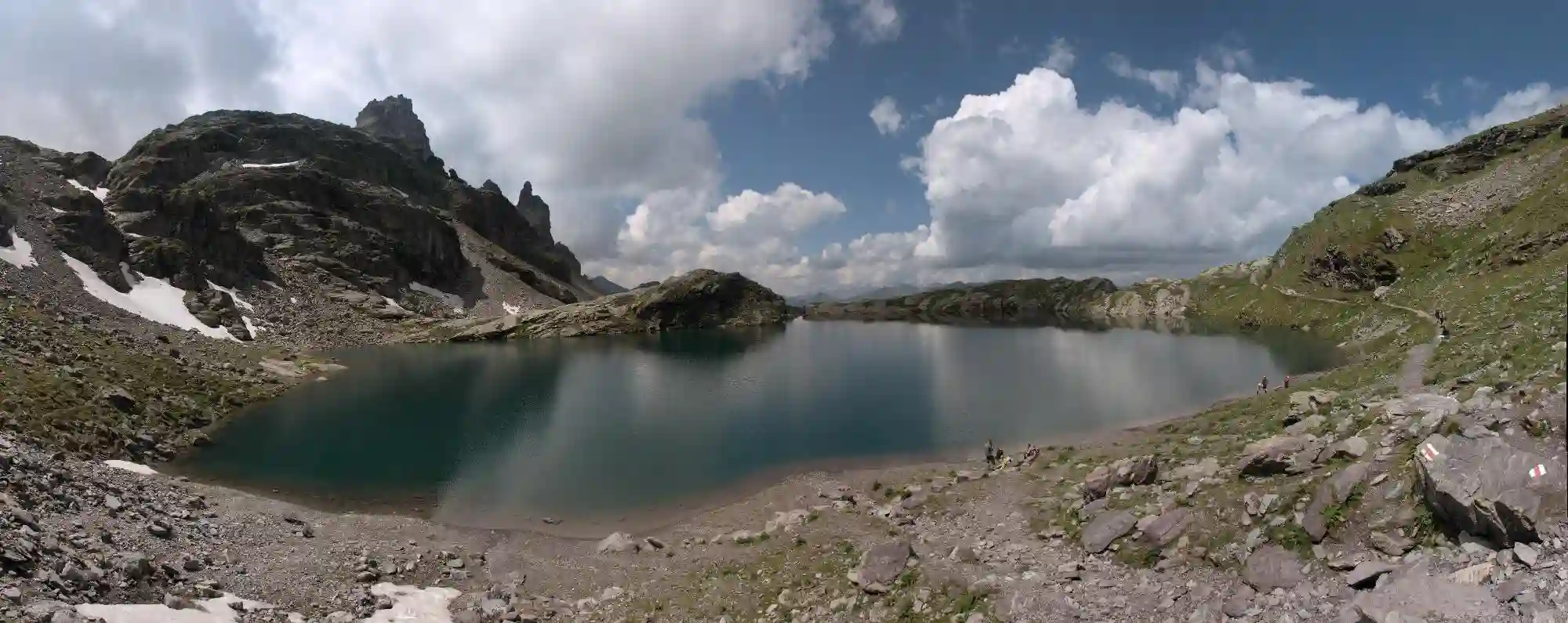 The Schottensee lake on the Pizol 5-lakes Walk, Switzerland, hiking, summer, outdoors, lake, pizol, sargans, mountains, schottensee, alps, glacial, switzerland, water, europe, walking