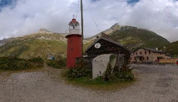 Landlocked Lighthouse on the road to the Furkapass, lighthouse, grisons, tomasee, andermatt, sky, moody, stormy, landcocked, cloud, isolated, europe, red, switzerland, tower