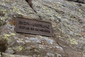 Sign marking source of the Rhine by the Tomasee, Swiss Alps, lichen, rhine, source, iron, sign, mountains, alps, europe, switzerland, stone, tomasee, rock