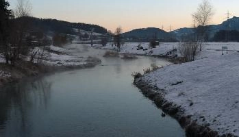 Walenstadt, rheintal, river, swiss, ruethi, valley, canal, water, mountains, pink, golden hour, alps, sunrise, sun, rhine, rüthi sg, evening, scenery, dawn, gloaming, rays, colours, reflection, field, switzerland, frost, beautiful, snow, sunburst, mountain, pastel, sky