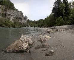 Section of the Rhine Gorge near Rhäzüns, water, river, bed, upper, gorge, rhäzüns, valley, outdoors, rhine, hiking, grisons, walking, switzerland, forest, europe, rocks