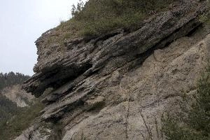 Exposed bedding planes in the Ruinaulta, Switzerland, null
