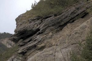 Exposed bedding planes in the Ruinaulta, Switzerland, null