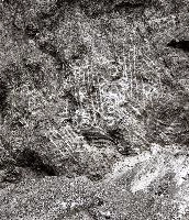 Cryptic symbols etched into rock face in the Grisonian Rhine gorge, Switzerland, texture, pattern, symbols, art, carving, etching, surface, outdoors, stone, switzerland, rock, europe, information, rhine, cryptic