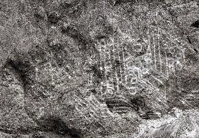 Cryptic symbols etched into rock face in the Grisonian Rhine gorge, Switzerland, texture, pattern, symbols, art, carving, etching, surface, outdoors, stone, switzerland, rock, europe, information, rhine, cryptic