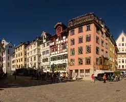 Traditional half-timbered buildings in the cathedral quarter of Sankt Gallen, Switzerland, switzerland, traditional, exterior, building, outdoors, architecture, gallen, germanic, sankt, sunshine, europe, city, facade, half-timbered, town, street