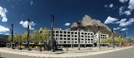 Bahnhofareal, Sargans, areal, paved, switzerland, urban, alps, buildings, spring, bus-stop, modern, lamps, cityscape, bahnhof, rural, swiss, scenery, sargans, pillars, landscape, outdoor, square, growth, gonzen, blue, business, park, panorama, mountains, planted, blossom, station, concourse, cloud, sky