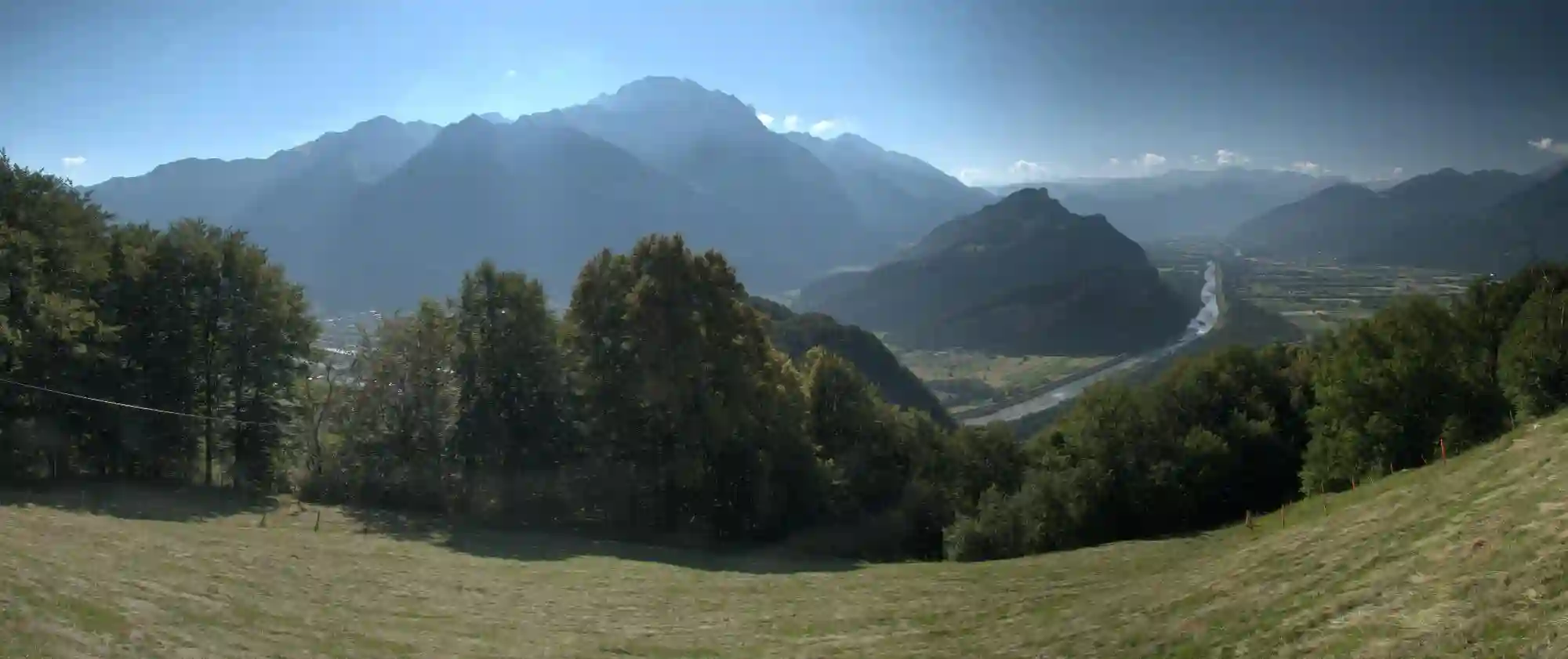 Rheintal from Above, gonzen, liechtenstein, alps, rhine, river, heidiland, switzerland, agriculture, europe, sargans, meadow, woodland, valley, panorama, view