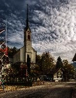 Berschis under a mackerel sky, Switzerland, sargans, mountains, flums, alpine, swiss, switzerland, alps
