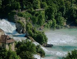 Rheinfall, rhine, swiss, water, laufen, islands, waterfall, scenery, rheinfall, river, schaffhausen, schlössli, falls, green, white, cascade, schloss, schloessli, summer, switzerland, rhein, current, torrent, power, island