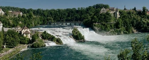 Rheinfall, Schaffhausen, island, switzerland, falls, schloss, current, waterfall, scenery, rheinfall, swiss, schaffhausen, laufen, rhein, green, river, cascade, schlössli, islands, summer, water, rhine, torrent, white, power, schloessli
