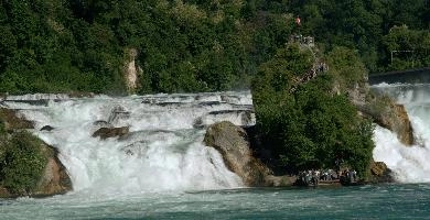 Rheinfall, Schaffhausen, rhine, wild, river, foliage, switzerland, rhein, laufen, waterfall, steadfast, rheinfall, vegetation, white, summer, schaffhausen, island, green, falls, isolated, torrent, deck, look-out, tourists, solid, swiss, visitors, water, islands, current, observation, outlook