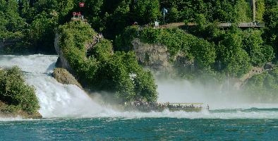 Rheinfall, Delivery of Tourists, rhine, wild, river, foliage, switzerland, rhein, laufen, waterfall, steadfast, rheinfall, vegetation, white, summer, schaffhausen, island, green, falls, isolated, torrent, deck, look-out, tourists, solid, swiss, visitors, water, islands, current, observation, outlook