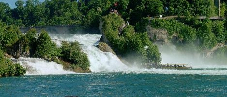 Rheinfall, Tourist delivery, rhine, wild, river, foliage, switzerland, rhein, laufen, waterfall, steadfast, rheinfall, vegetation, white, summer, schaffhausen, island, green, falls, isolated, torrent, deck, look-out, tourists, solid, swiss, visitors, water, islands, current, observation, outlook