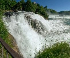 Rheinfall bei Schaffhausen, rhine, river, switzerland, rhein, islands, waterfall, scenery, rheinfall, white, schaffhausen, schlössli, falls, green, torrent, cascade, schloss, schloessli, summer, swiss, water, laufen, current, power, island