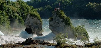 Rheinfall, Schaffhausen, rhine, wild, river, foliage, switzerland, rhein, laufen, waterfall, steadfast, rheinfall, vegetation, white, summer, schaffhausen, island, green, falls, isolated, torrent, deck, look-out, tourists, solid, swiss, visitors, water, islands, current, observation, outlook