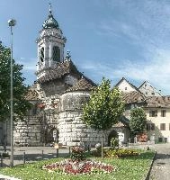 Town walls and portal of the historic, baroque town of Solothurn, Switzerland, stone, massive, walls, baroque, city, town, entrance, urban, historic, solothurn, grand, switzerland, defensive, europe, portal