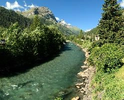 Hinterrhein bei Spluegen, alps, sunlight, switzerland, hiking, alpine, graubuenden, viamala, river, turquoise, graubünden, sunshine, swiss, walking, schweiz, village, blue sky, hinterrhein, clear, grisons, flowing, alpine, stream, green, mountains, spluegen, rhine, rural, running, water