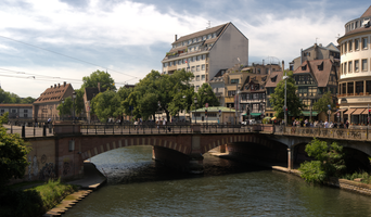 River scene in Strasbourg, Alsace, Strasbourg