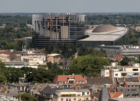 Parliament seen from cathedral tower, Alsace, Strasbourg