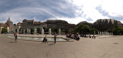 Town square in Strasbourg, Alsace, Strasbourg