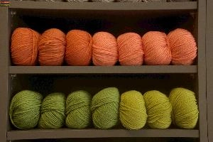 Colourful balls of wool on shelves, fabric, fibre, material, display, shop, shelves, provisions, balls, supply, wool, knitting, buchs, colourful, europe, natural