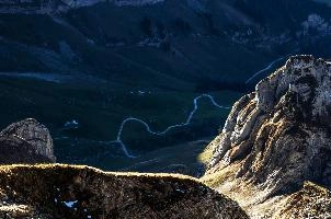 Serpentine, saentis, rugged, peaks, säntis, mist, mountains, alps, rock, appenzell, haze, switzerland, stone, view, alpine, alpstein, sunrise, morning