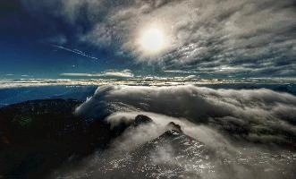 View from Säntis, rugged, alpine, peaks, alpstein, view, säntis, haze, mountains, mist, alps, sunrise, switzerland, morning, appenzell, stone, saentis, rock