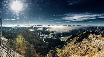 View from Säntis, rugged, alpine, peaks, alpstein, view, säntis, haze, mountains, mist, alps, sunrise, switzerland, morning, appenzell, stone, saentis, rock