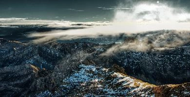 View from Säntis, rugged, alpine, peaks, alpstein, view, säntis, haze, mountains, mist, alps, sunrise, switzerland, morning, appenzell, stone, saentis, rock