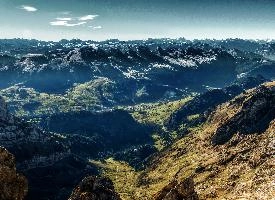 View from Säntis, rugged, alpine, peaks, alpstein, view, säntis, haze, mountains, mist, alps, sunrise, switzerland, morning, appenzell, stone, saentis, rock