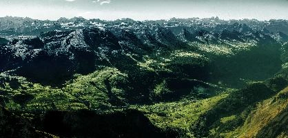 View from Säntis in Appenzell across the Swiss Alps at daybreak, range, haze, peaks, clouds, säntis, weather, mountains, daybreak, alpine, earl, swiss, morning, appenzell, view, saentis, scenery, alps, stone, switzerland, rock