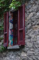 Window with shutters in Cabbio, Ticino, ticino