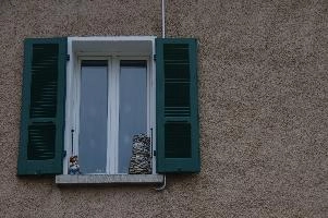 Window with shutters in Cabbio, Ticino, ticino