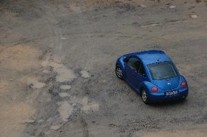 Blue VW Beetle, ticino