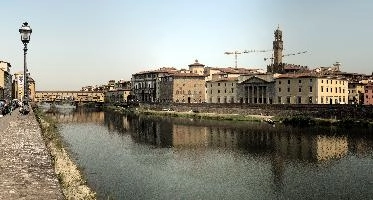 Arno and Ponte Vecchio, tuscany, ponte, old, city, building, town, italian, vecchio, italy, historic, florence, travel, mediaeval, tourism, famous, bridge, urban, banks, river, scenic, attraction