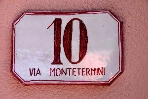 10, Via Montetermini, mediterranean, address, number, ceramic, plate, europe, door, italy, tuscany, house, tile