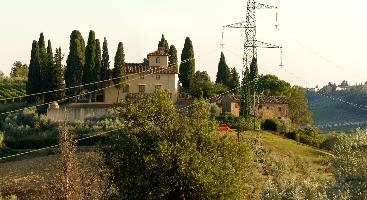 Farm and cypresses in Polvereto, Florence in Tuscany, mediterranean, europe, florence, tuscany, italy