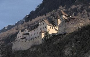 Vaduz Castle in Liechtenstein, fortification, tower, forest, hillside, alps, mountain, castle, duchy, vaduz, duke, liechtenstein, home, europe, stately